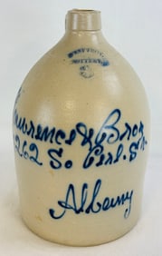 Lawrence & Bros Stoneware Merchants Advertg Jug