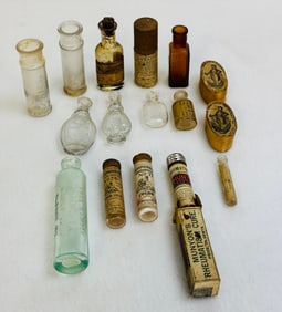 Lot Misc Small Medicine Bottle Etc