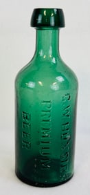 Medium Green G W Hoxie Premium Beer Bottle