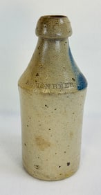 M Hogan Lemon Beer Stoneware Bottle w "L"