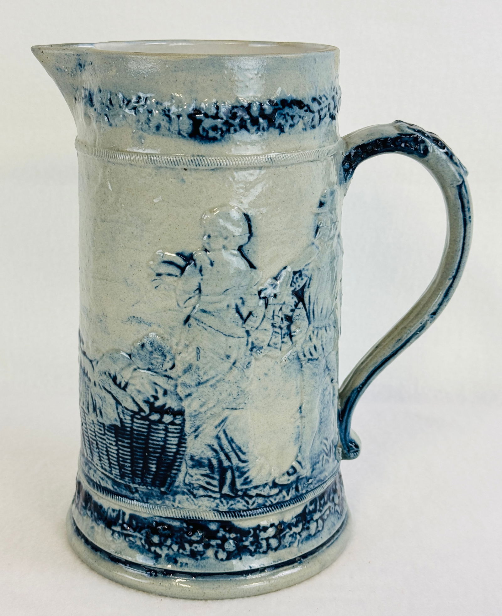 Whites Pottery Blue & White Stoneware Pitcher (1 of 6)