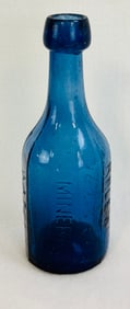 Cobalt R P Lewis Troy NY Soda Water Bottle