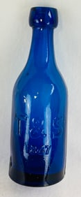 Rare Cobalt R Thornton & Son Hudson NY Soda