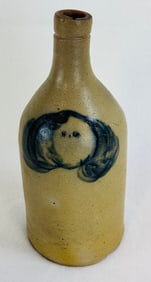 Rare Stoneware Bottle S,G With Cobalt Decoration