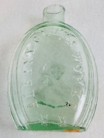 GI-30 Albany Glass Works Aqua 1/2 Pint Flask