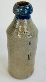 7" J Lake Stoneware Bottle With Cobalt Top