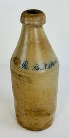 Rare Incised R B Nelson Stoneware Bottle