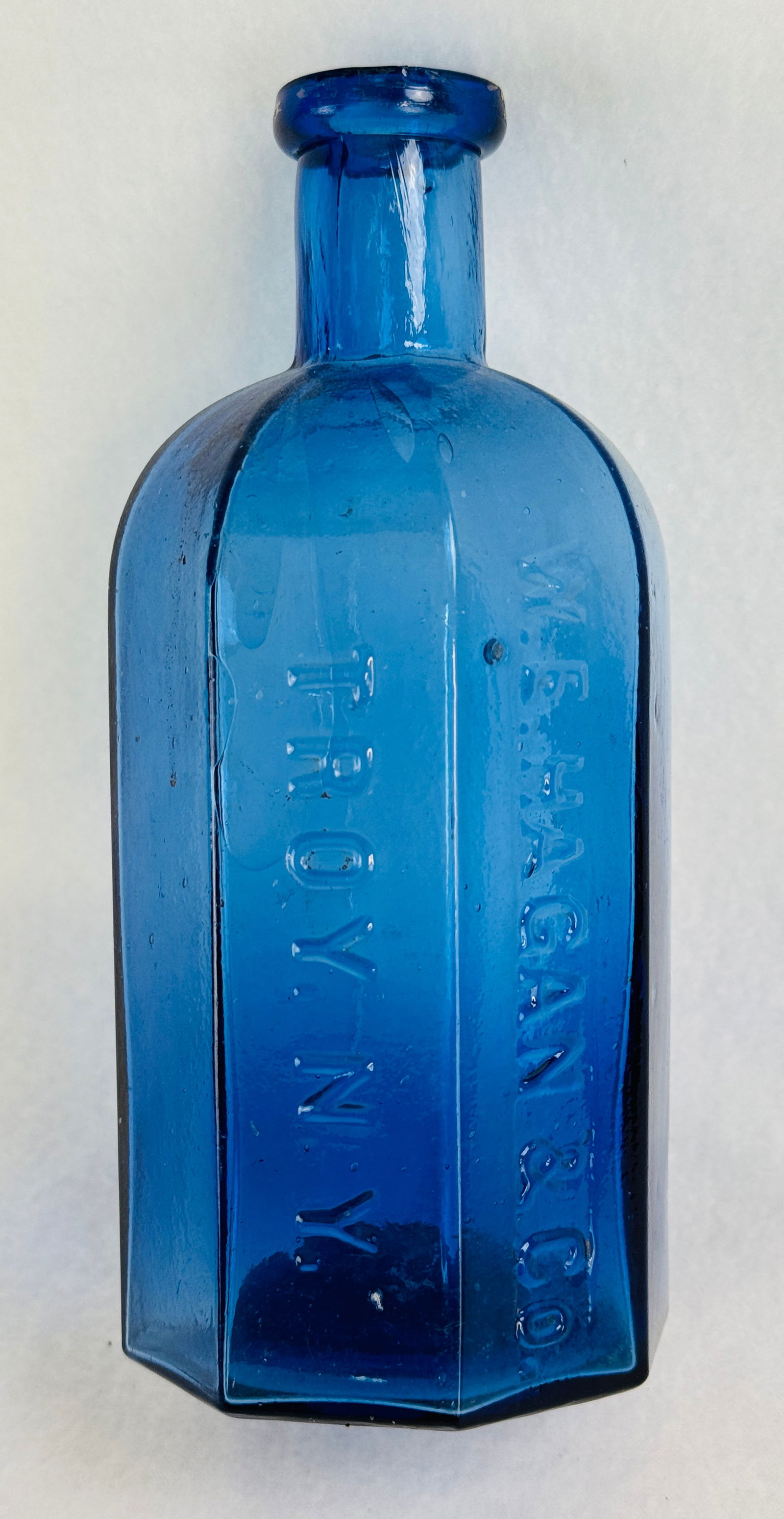 Cobalt W E Hagan & Co Troy NY Bottle (1 of 7)