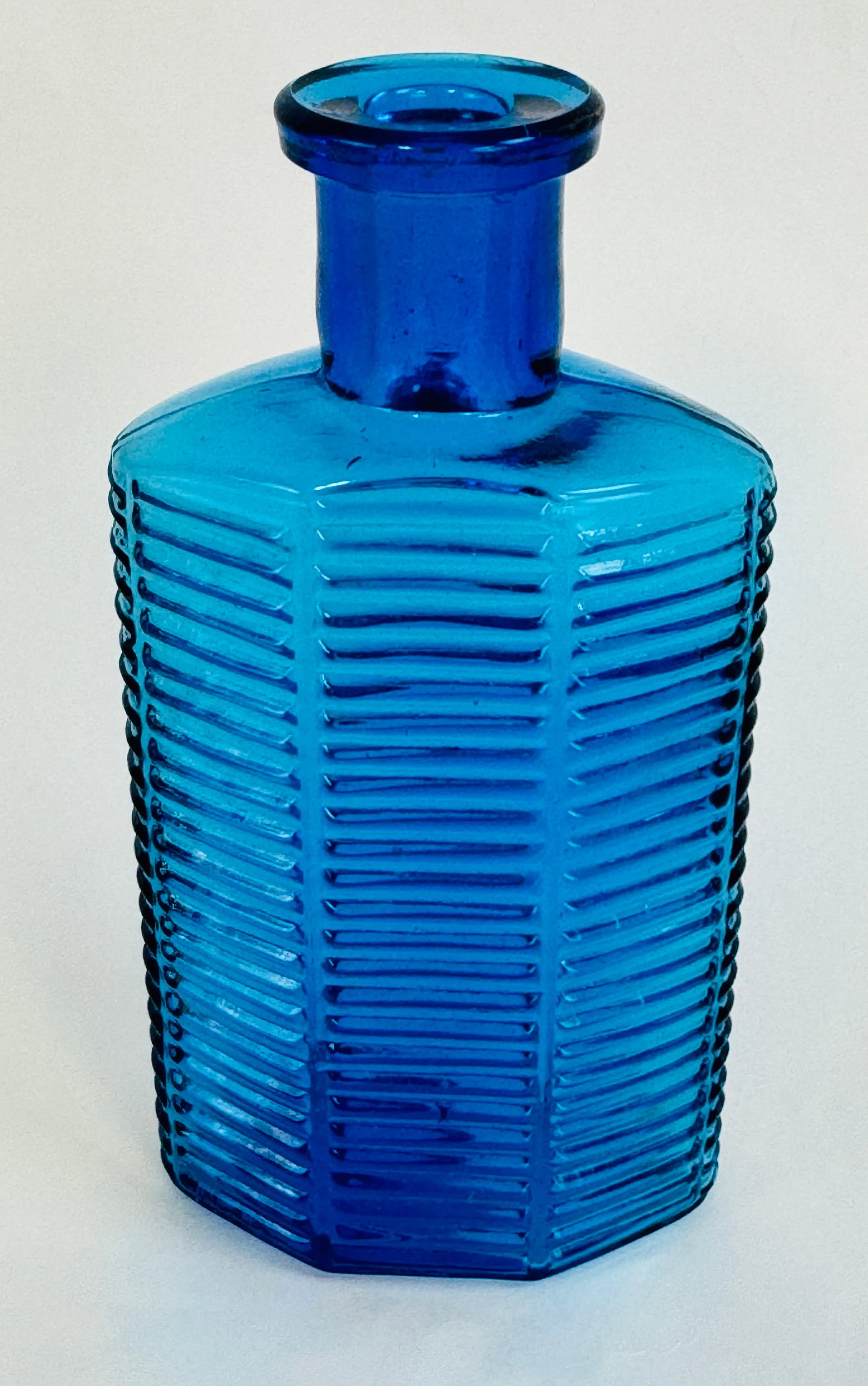 KI-2 Teal Blue Poison Bottle 5 1/8" (1 of 7)