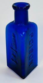 KT-1 3 1/2" Owl Drug Co Cobalt Poison Bottle