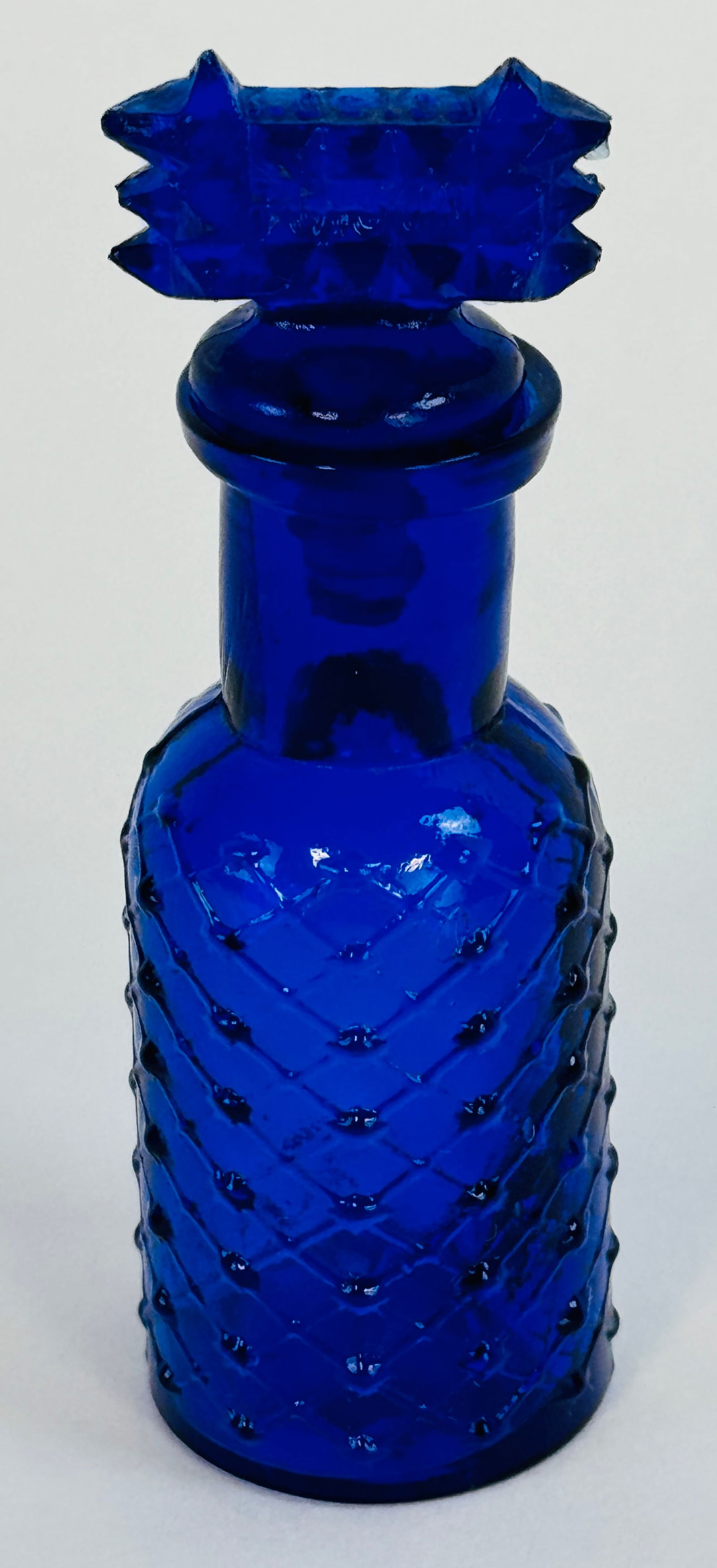 KC-1 Lattice & Diamond Cobalt Poison Bottle 2 1/2" (1 of 9)