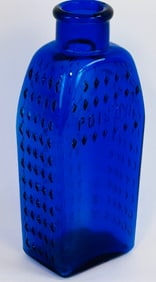 KU-18 Cobalt Norwich Coffin Poison Bottle 7 1/2"