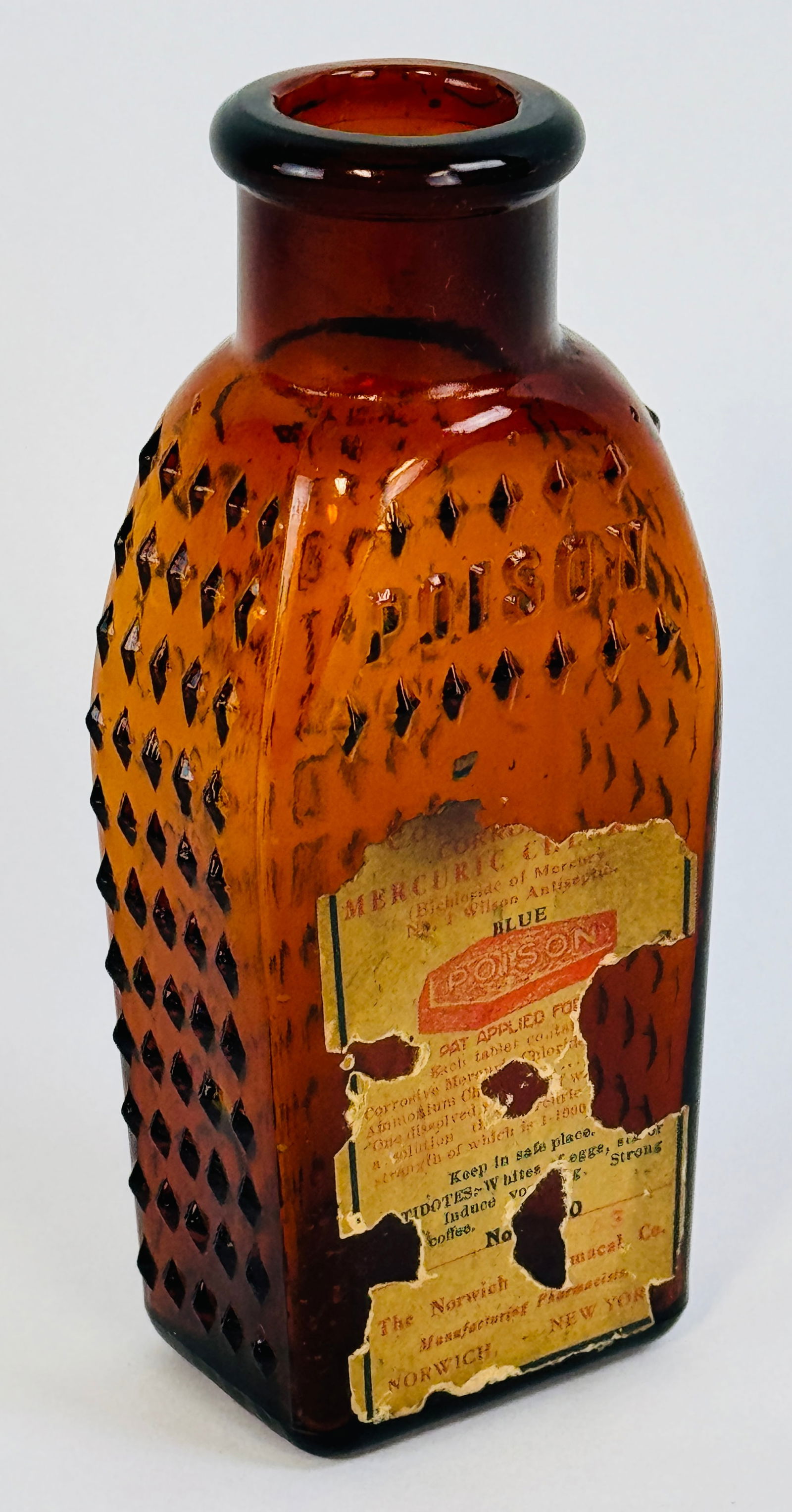 KU-18 Amber Norwich Coffin W Label 4 3/4" (1 of 9)