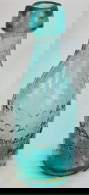 7" Aqua C Cleminshaw Troy NY iron Pontil Soda (1 of 8)