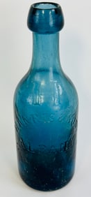 7 1/4" Blue Harris & Sons Albany Mineral Water Bottle