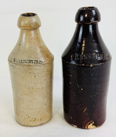 Lot 2 P Mansfield Stoneware Bottles