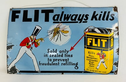 FLIT Bug Killer Porcelain Advertising Sign
