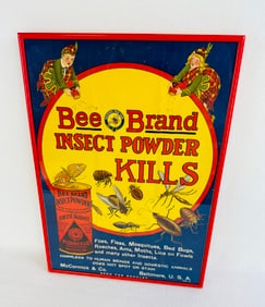 Framed Adv. Flyer For Bee Brand Insect Powder