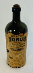 9" Brate's NORUB Cleanser Bottle With Label