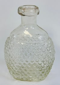 Early Blown Poison Bottle With Diamond Quilted Design