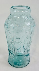 13" Aquamarine Goofus Glass Pickle