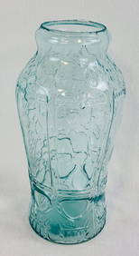 13" Aquamarine Goofus Glass Pickle (1 of 6)