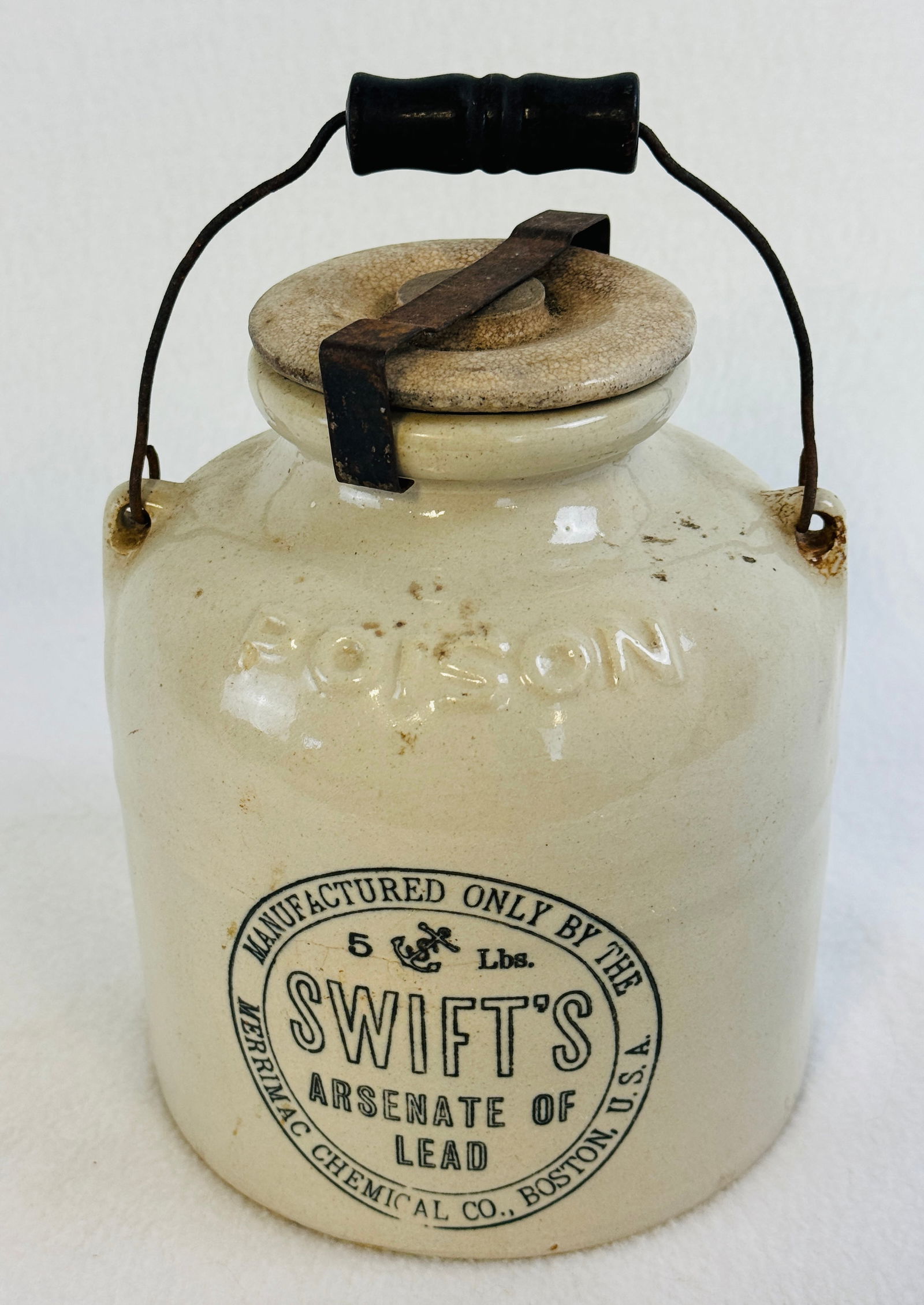 Pottery Swift's Arsenate Of Lead Poison Jar (1 of 6)