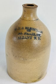 G V S Bleecker Albany N.Y. Stoneware Jug