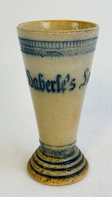 Pre Prohibition Haberle's Lager Stoneware Pilsner Glass