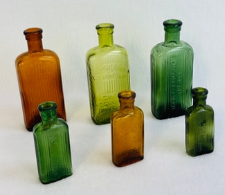 Lot Of 6 Various "Not To Be Taken" Poison Bottles