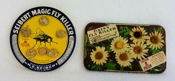 Lot Of 2 Fly Killer Tins