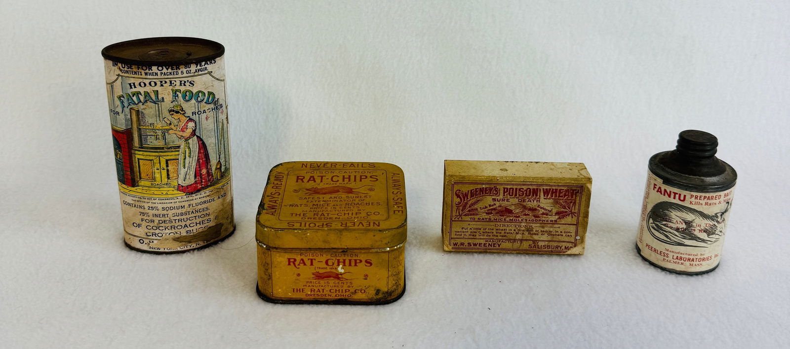 Lot Of 4 Antique Rat Poison Related Tins Etc (1 of 11)