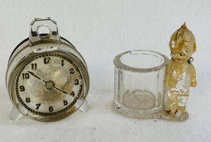 Lot 2 Candy Containers Kewpie & Clock