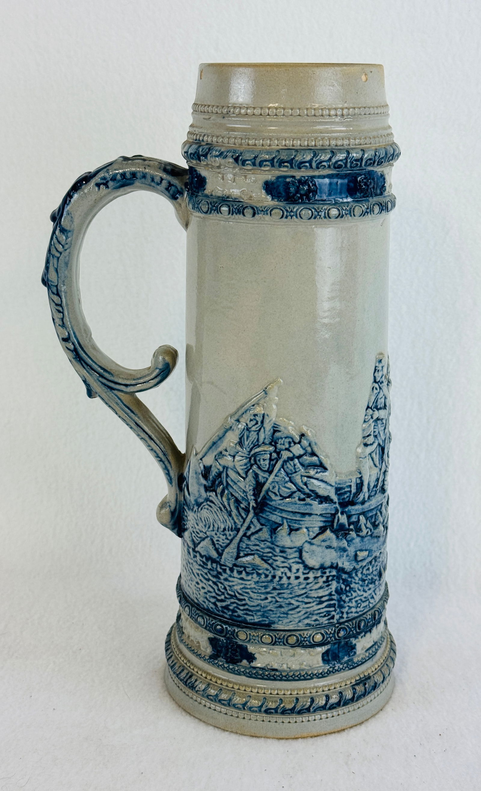 11 3/4" Whites Utica Molded Stoneware Stein (1 of 7)