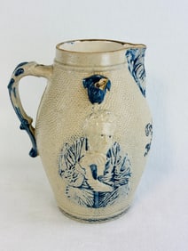 11" Whites Utica Molded Stoneware Beer Pitcher