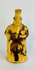 9 1/8" Rockingham "All For James Crow" Figural Flask