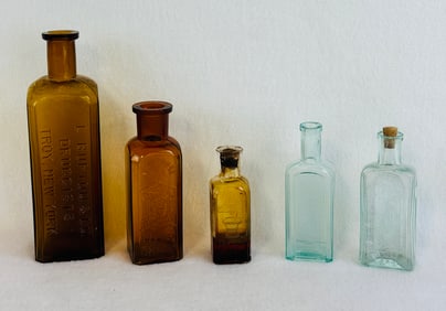 Lot 5 Albany & Troy NY Medicines & Pharmacy Bottles