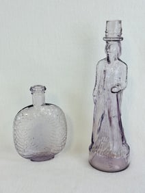 Lot 2 SCA Figural Bottles Uncle Sam & Clock