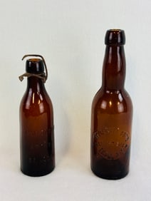 Lot 2 Fitzgerald Bros Troy NY Amber Beer Bottles