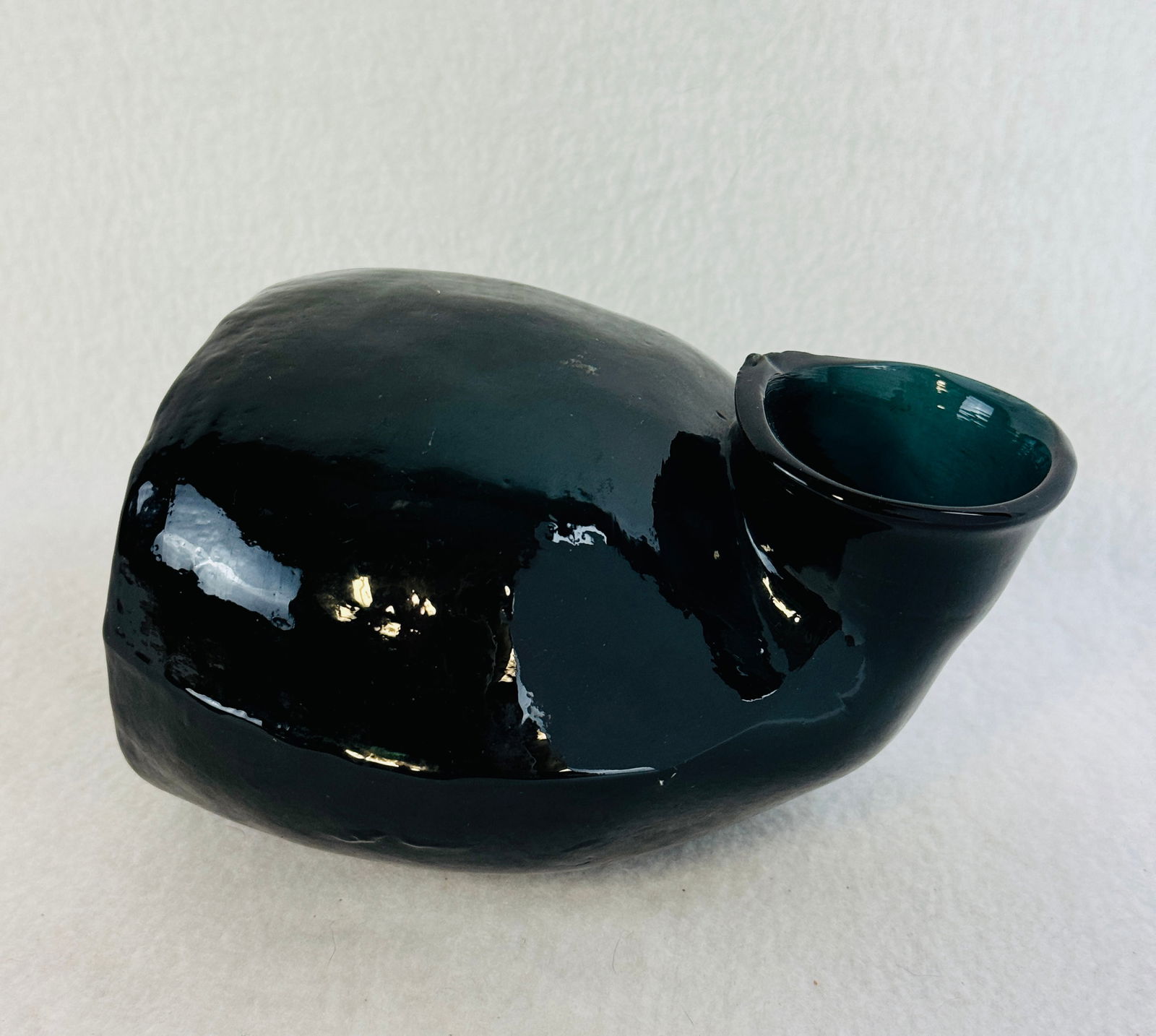 Mold Blown Dark Blue-Green Glass Urinal (1 of 3)