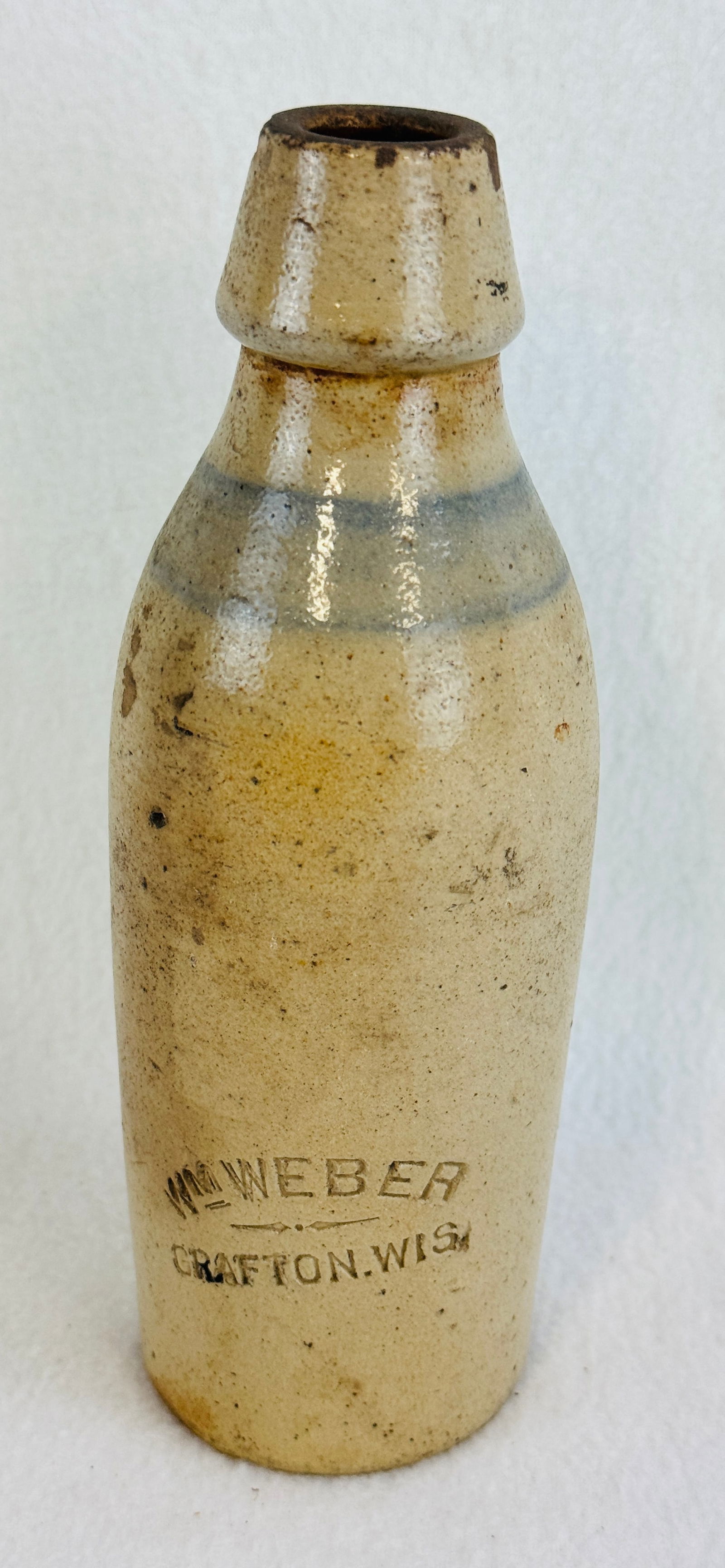 Stoneware Bottle Wm Weber Grafton Wisconsin (1 of 7)