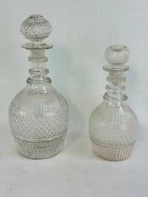 Lot 2 Blown Three Mold Decanters
