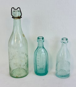 Lot 3 Troy NY Soda Bottles