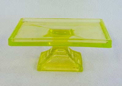 Vaseline Glass Clarkes Teaberry Gum Stand