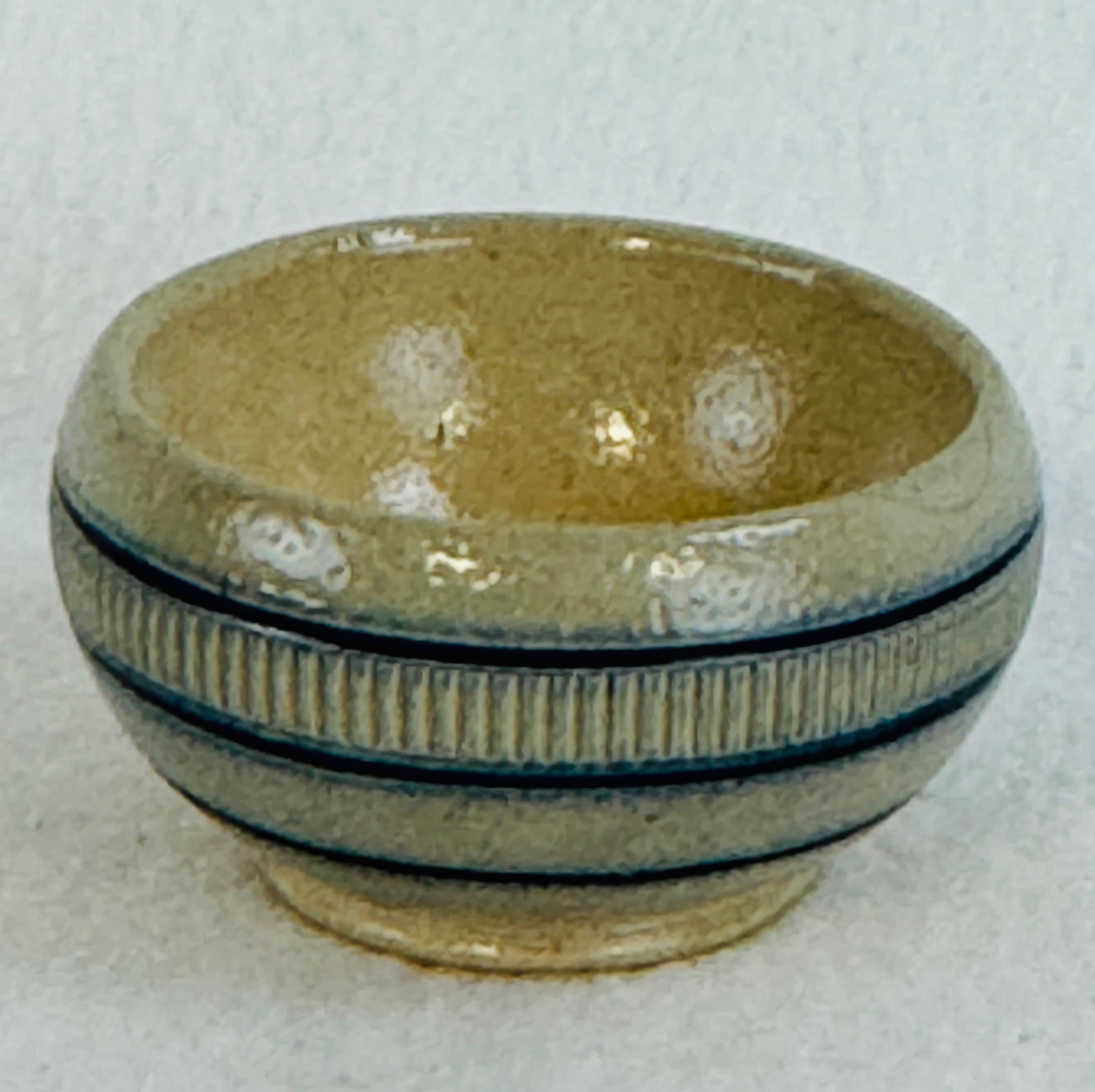 Blue & White Molded Stoneware Master Salt (1 of 6)