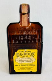 E G Booz )Old Mr. Boston) Cabin Bottle With Labels