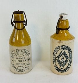 Lot 2 Ginger Beer Bottles Royal & Salt City