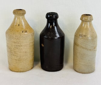 Lot 3 Stoneware Bottles
