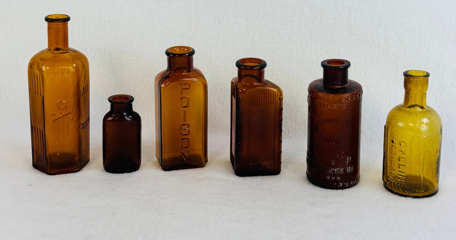 Lot 6 Amber Poison Bottles (1 of 13)
