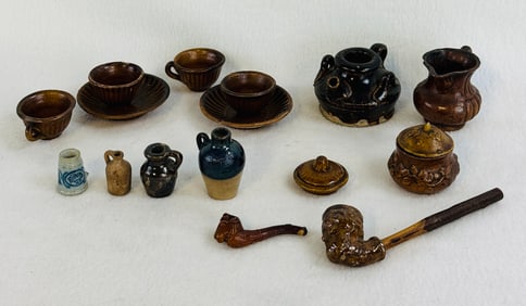 Lot Earthenware & Stoneware Miniatures Etc